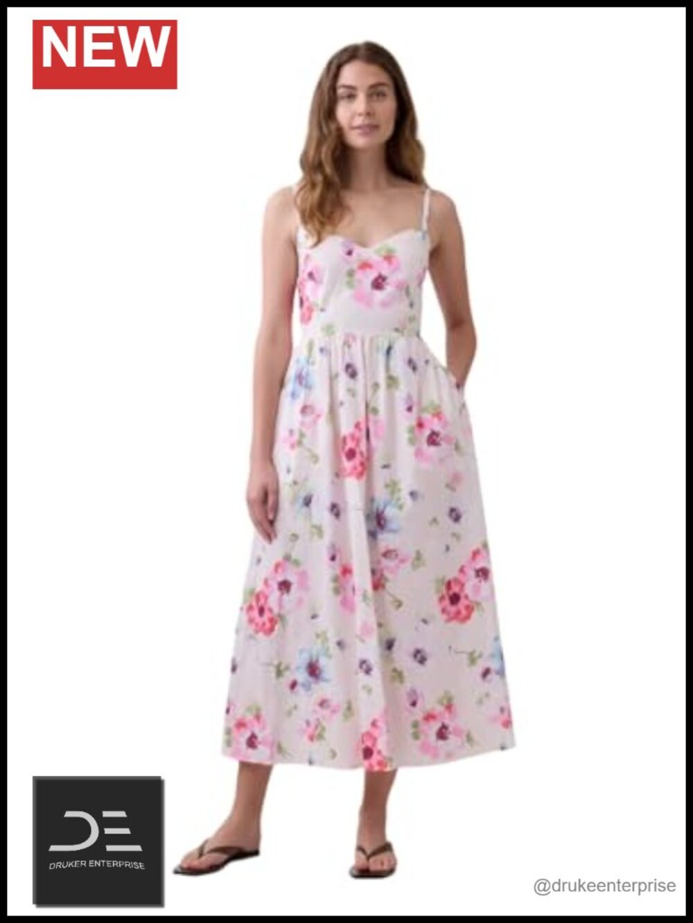 Sleeveless Woven Party Dress Fit & Flare Floral